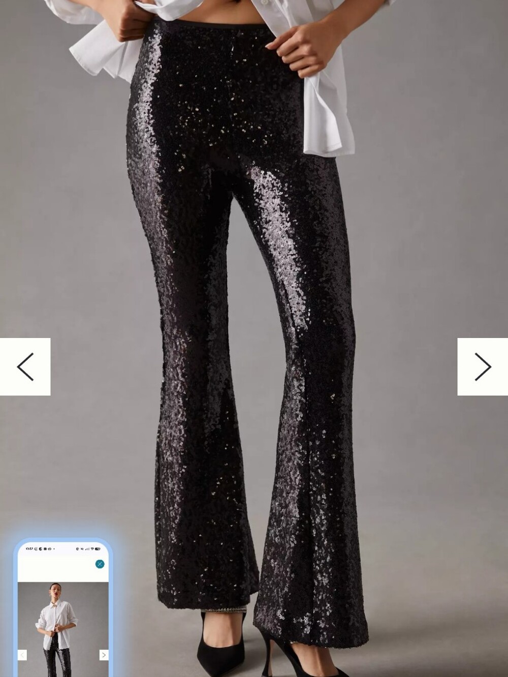 Anthropologie Joni Sequin Flare Pants